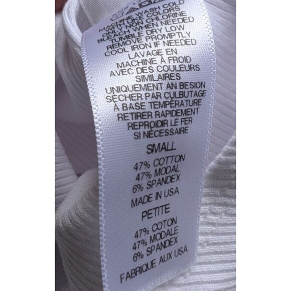 L'agence Nica Scoop Neck Bodysuit White Ribbed Stretch Snap Buttons Size Small - Picture 10 of 12